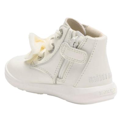 Picture of Lelli Kelly Mya Toddler Diamante Flower Ankle Boot With Inside Zip - Cream