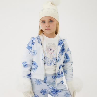 Picture of Monnalisa Girls Frozen Elsa Ruffle Hoodie - Ivory