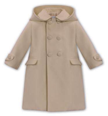 Picture of Sarah Louise Boys Traditional Winter Coat With Detachable Hood - Camel