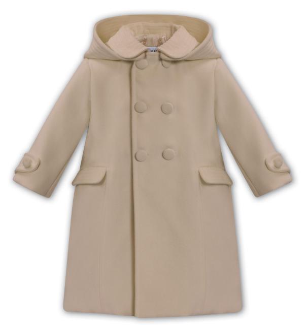 Picture of Sarah Louise Boys Traditional Winter Coat With Detachable Hood - Camel