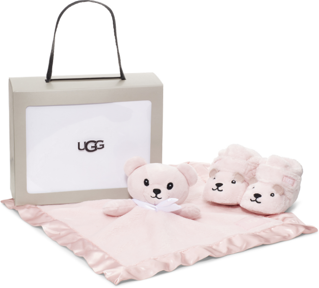 Picture of UGG Baby Bixbee Teddy Bootie & Lovey Teddy Set - Pink