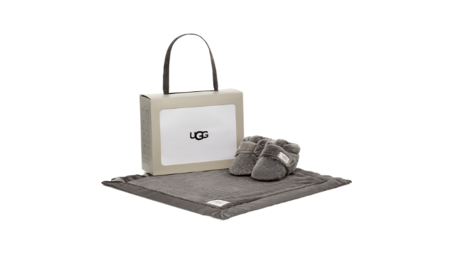 Picture of UGG Baby Bixbee Bootie & Lovey Comforter Set - Charcoal Grey