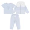 Picture of Pastels & Co Boys Blocking Wesley Zip Tracksuit Set X 3 - Ivory Pale Blue 