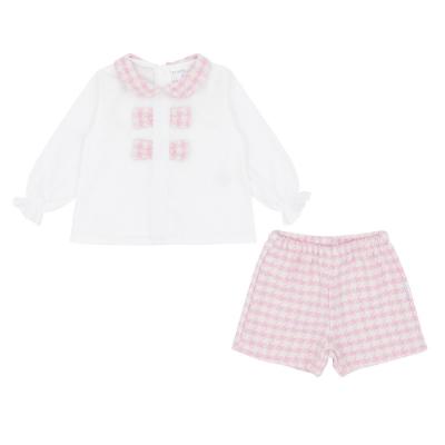 Picture of Pastels & Co Girls Cool Checks Cassie Blouse & Shorts Set X 2 - Ivory Pink