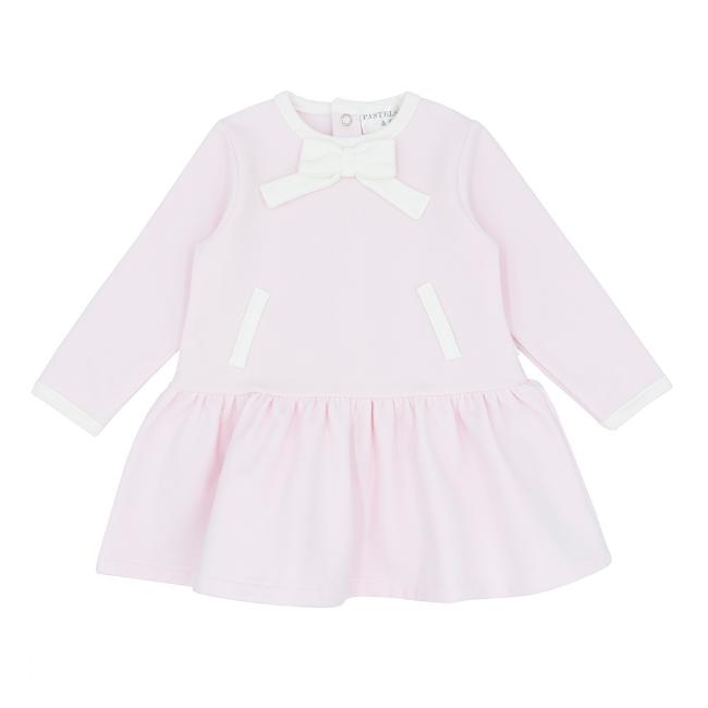 Picture of Pastels & Co Girls Cool Checks Colette  Sweat Jersey Dress - Ivory Pink