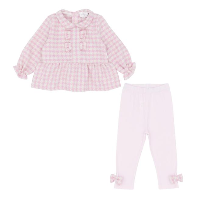 Picture of Pastels & Co Girls Cool Checks Cody Top & Leggings Set - Ivory Pink 