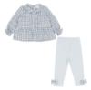 Picture of Pastels & Co Girls Cool Checks Cody Top & Leggings Set - Ivory Ice Blue