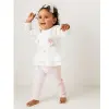 Picture of Pastels & Co Girls Cool Checks Cherry Bow Tunic & Leggings Set - Ivory Pink