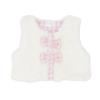 Picture of Pastels & Co Girls Cool Checks Cate Bow Faux Fur Gilet - Ivory Pink 