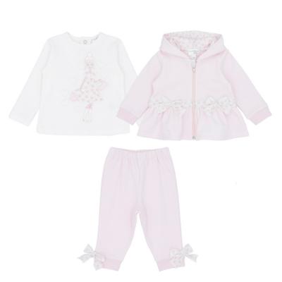 Picture of Pastels & Co Girls Bloom Beautiful Sky Hoodie Top & Leggings Set X 3 - Ivory Pink