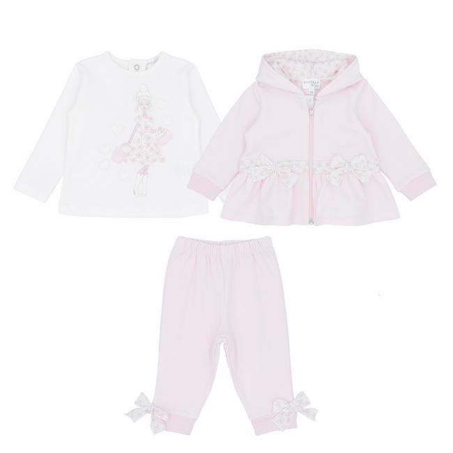 Picture of Pastels & Co Girls Bloom Beautiful Sky Hoodie Top & Leggings Set X 3 - Ivory Pink