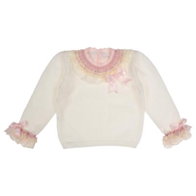 Picture of Ela Confeccion Baby Girls Knitted 3 Piece Set - Ivory Pink