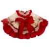 Picture of Ela Confeccion Girls Ruffle Dress Panties Bonnet Set X 3 - Ivory Red