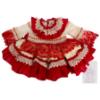 Picture of Ela Confeccion Girls Ruffle Dress Panties Bonnet Set X 3 - Ivory Red