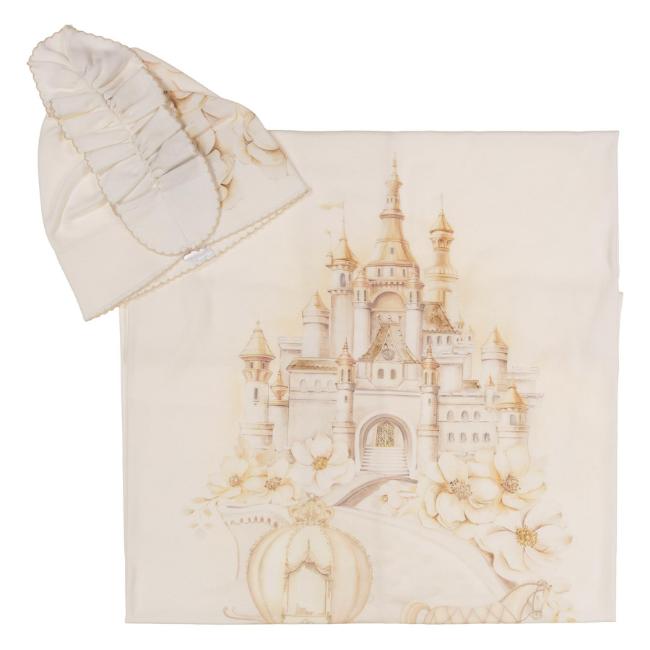 Picture of Sofija Baby Princess Swaddle & Hat Set X 2 - Ivory