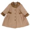 Picture of Sarah Louise Girls Winter Coat & Hat Set with Velvet Ruffles X 2 - Camel