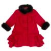 Picture of Sarah Louise Girls Winter Coat & Hat Set With Faux Fur Trim X 2 - Red Black