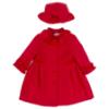 Picture of Sarah Louise Girls Winter Coat & Hat Set with Velvet Ruffles X 2 - Red