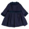 Picture of Sarah Louise Girls Winter Coat & Hat Set with Velvet Ruffles X 2 - Navy Blue