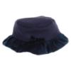 Picture of Sarah Louise Girls Winter Coat & Hat Set with Velvet Ruffles X 2 - Navy Blue