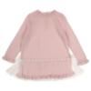 Picture of Granlei  Girls Winter Knit Dress With Tulle Bows - Dusky Pink Ivory