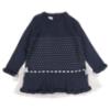 Picture of Granlei  Girls Knit Dress With Tulle Bows - Navy Blue Ivory