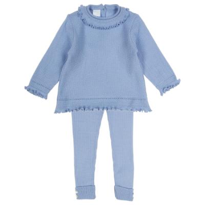 Picture of Granlei  Girls Soft Knit Longer Tunic & Leggings Set X 2 - Bright Blue