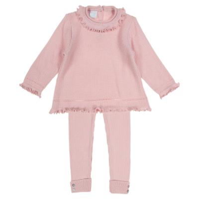 Picture of Granlei  Girls Soft Knit Longer Tunic & Leggings Set X 2 - Pale Pink