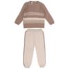 Picture of Granlei  Boys Knit Stripe Sweater & Legging Set X 2 - Dark Beige Beige