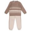 Picture of Granlei  Boys Knit Stripe Sweater & Legging Set X 2 - Dark Beige Beige