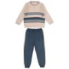 Picture of Granlei  Boys  Knit Stripe Sweater & Legging Set X 2 - Petrol Blue Beige