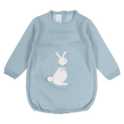 Picture of Granlei Baby Soft Knit Bunny Long Sleeve Romper  - Blue 