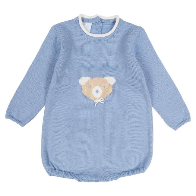 Picture of Granlei Baby Winter Knit Bear Long Sleeve Romper  - Blue