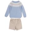 Picture of Granlei  Boys Soft Knit Sweater & Shorts Set X 2 - Dark Beige Blue