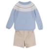 Picture of Granlei  Boys Soft Knit Sweater & Shorts Set X 2 - Dark Beige Blue