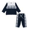 Picture of Pastels & Co Boys Best Blue Check Sage Tracksuit Set X 2 - Navy Blue 