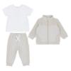 Picture of Pastels & Co Boys Tots Twill Usher Bomber Tracksuit Set X 3 - Beige