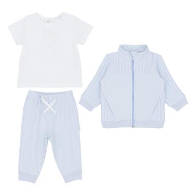 Picture of Pastels & Co Boys Tots Twill Usher Bomber Tracksuit Set X 3 - Pale Blue 