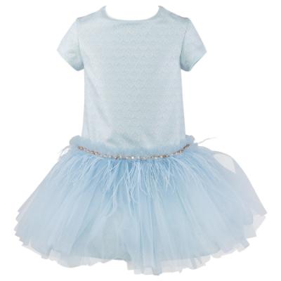 Picture of Daga Girls Ceremony & Elegance Tulle & Feather Dress - Blue