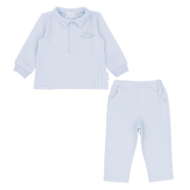 Picture of Pastels & Co Boys Tots Twill Ulrich Polo Tracksuit Set X 2 - Pale Blue 