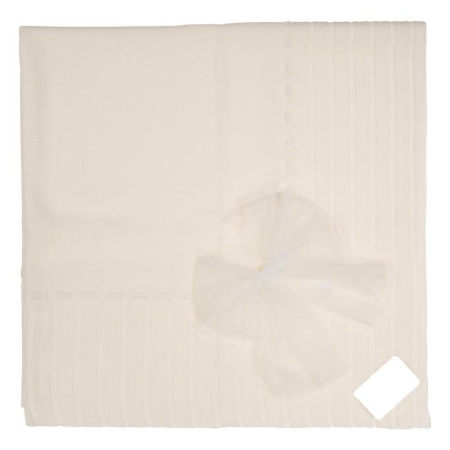 Picture of Granlei Baby Girls Soft Knit Tulle Bow Shawl - Ivory