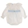 Picture of Granlei Baby Special Occasion Romper - Ivory Pale Blue