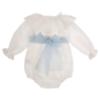 Picture of Granlei Baby Special Occasion Romper - Ivory Pale Blue