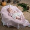 Picture of Granlei Baby Girls Knit Shawl With Wide Lace Ruffle - Pale Pink