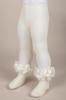 Picture of Caramelo Kids Satin Ribbon Ruffle Ankle Tights - Ivory 