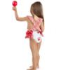 Picture of Meia Pata Girls Salerno Apples Swimsuit - White Red Gingham