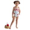 Picture of Meia Pata Baby Girls Marini Smocked Apples Swimsuit - White Red 