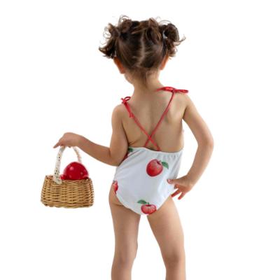 Picture of Meia Pata Baby Girls Marini Smocked Apples Swimsuit - White Red 