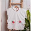 Picture of Meia Pata Boys Apples Towelling Poncho - White Red 