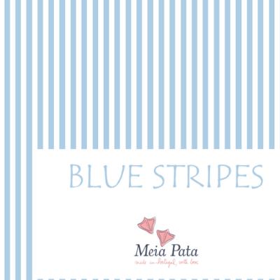 Picture of Meia Pata Girls Blue Stripes Capri Big Bow Swimsuit - White Blue